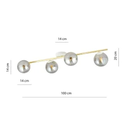 Emibig Taklampa Splendi Stål Vit | Passande för 4x E14 - Max 10W