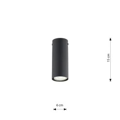 Emibig Taklampa Tecno Stål Svart | Passande för 1x GU10 - Max 8W