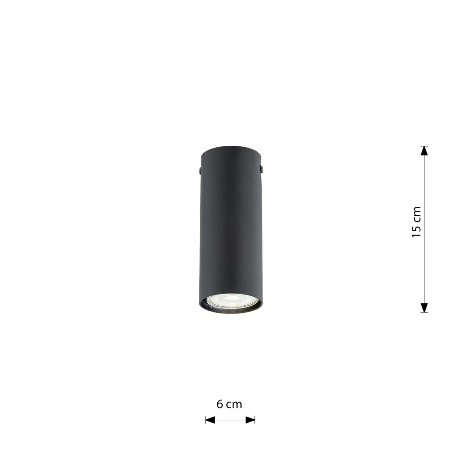 Emibig Taklampa Tecno Stål Svart | Passande för 1x GU10 - Max 8W