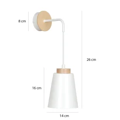 Emibig Vägglampa Bolero Stål Vit | Passande för 1x E27 - Max 15W
