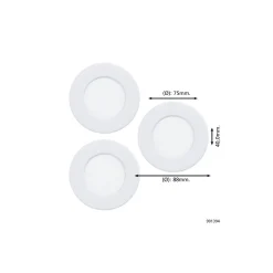 Flerpack 3x Eglo Infälld Spot Fueva 6 Plast Vit 11.1W 1350lm - 827-840-865 CCT