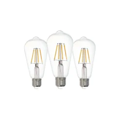 Flerpack 3x Eglo LED Edison E27 Filament Klar 12W 470lm - 827 Extra Varm Vit | Ersättare 40W