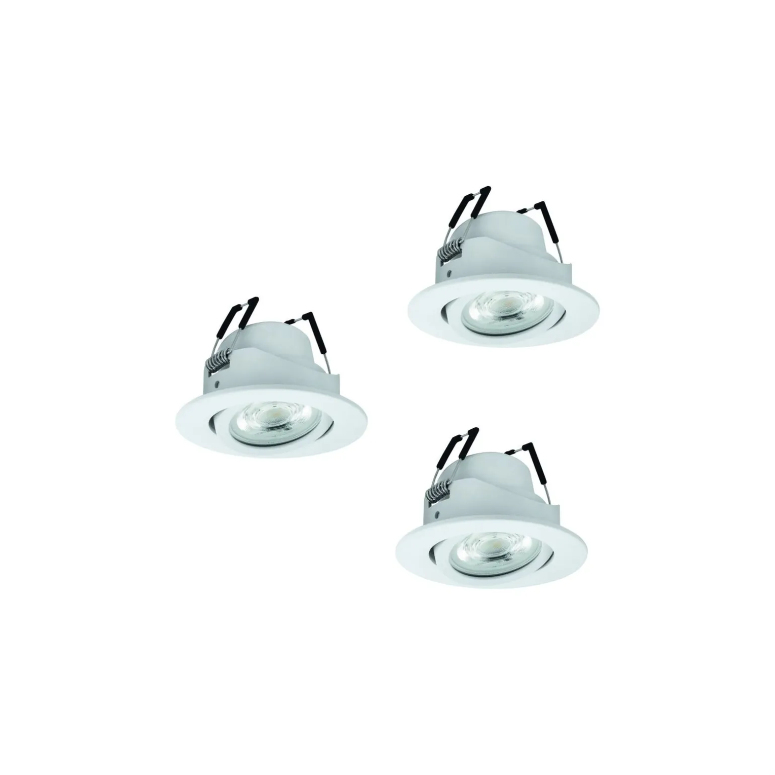 Flerpack 3x Eglo LED Spot Saliceto-Z Aluminium Vit 4.7W 440lm - 827-865 Justerbar Vit + RGB | 88mm - Utskärning 68mm - IP20 - Zigbee Dimbar