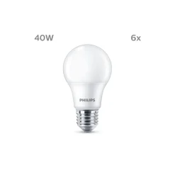Flerpack 6x Philips Lampa LED E27 Päron Matt 5W 470lm - 827 Extra Varm Vit