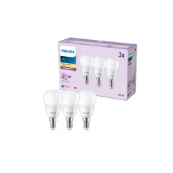 Flerpack 3x Philips Lampa LED E14 Päron Matt 5W 470lm - 827 Extra Varm Vit