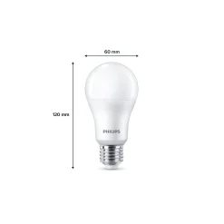 Flerpack 6x Philips Lampa LED E27 Päron Matt 13W 1521lm - 840 Kallvit