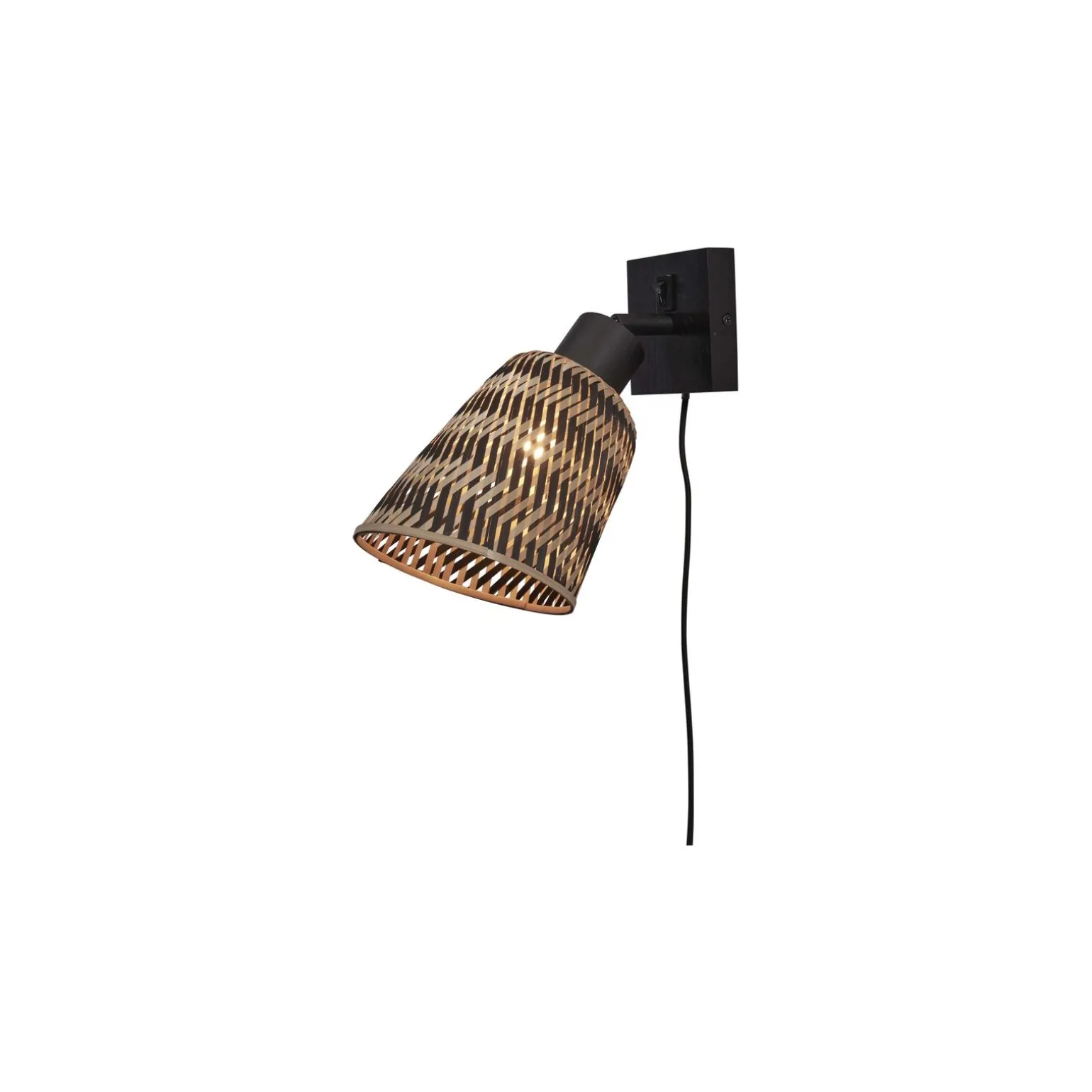 Good&Mojo Vägglampa Java Bambu Svart | Passande för 1x E27