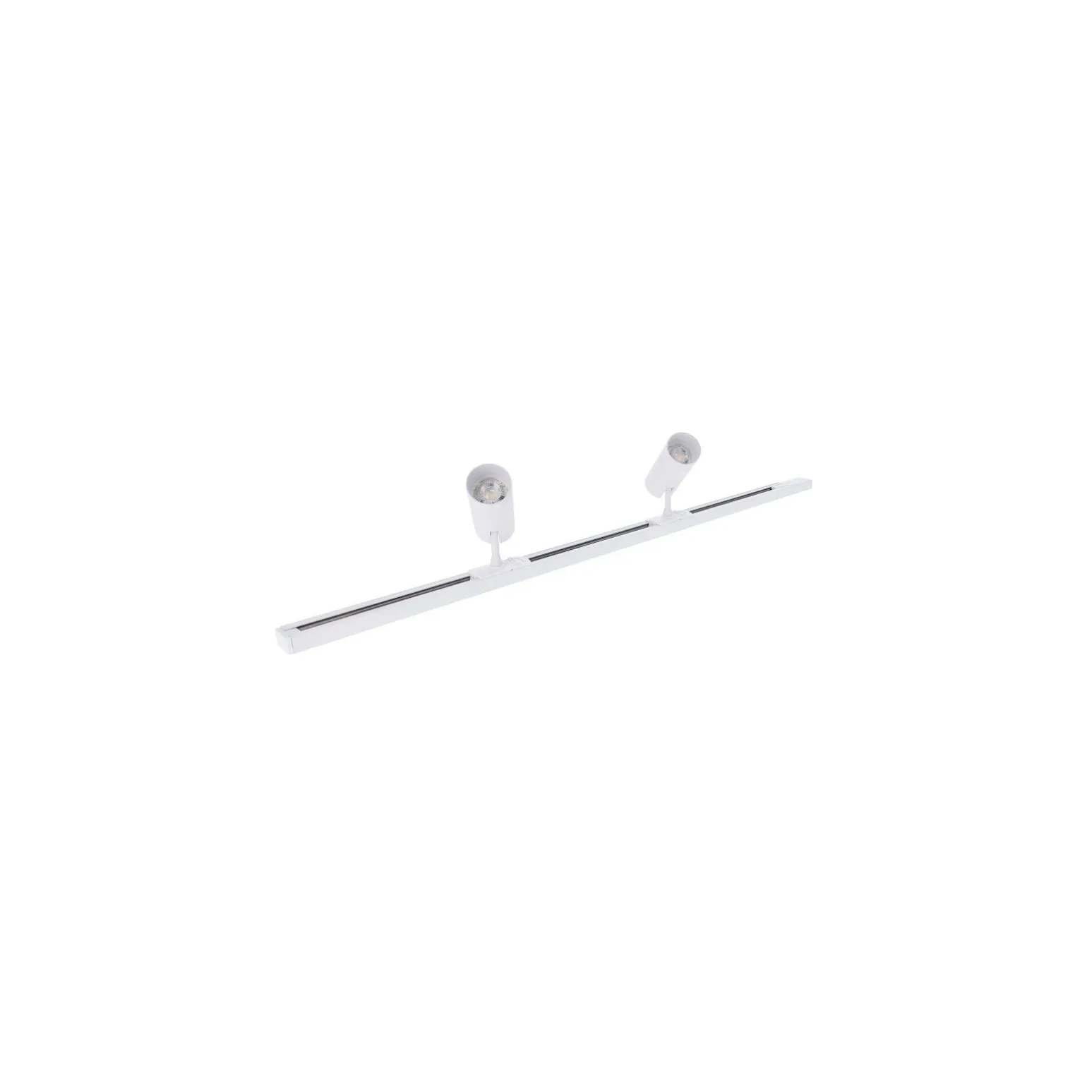 Komplett set 1-Fas Rail L 2 x 2 Meter Vit | incl. 9x Spot + GU10 2700K 3W Dimbar + Ändkåpa, Strömkontakt och L -Anslutningsstycke