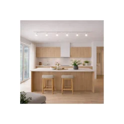 Komplett set 1-Fas Rail 3 Meter Vit | incl. 7x Spot + GU10 2700K 3W Dimbar + Ändkåpa, Strömkontakt och I-Anslutningsstycke