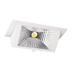 LED Downlight Wallwasher Wally Medium Vit 27W 3700lm 78x100D - 830 Varm Vit - 238x145mm