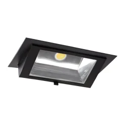 LED Downlight Wallwasher Wally Maxi Svart 46W 6050lm 70x75D - 830 Varm Vit - 238x145mm