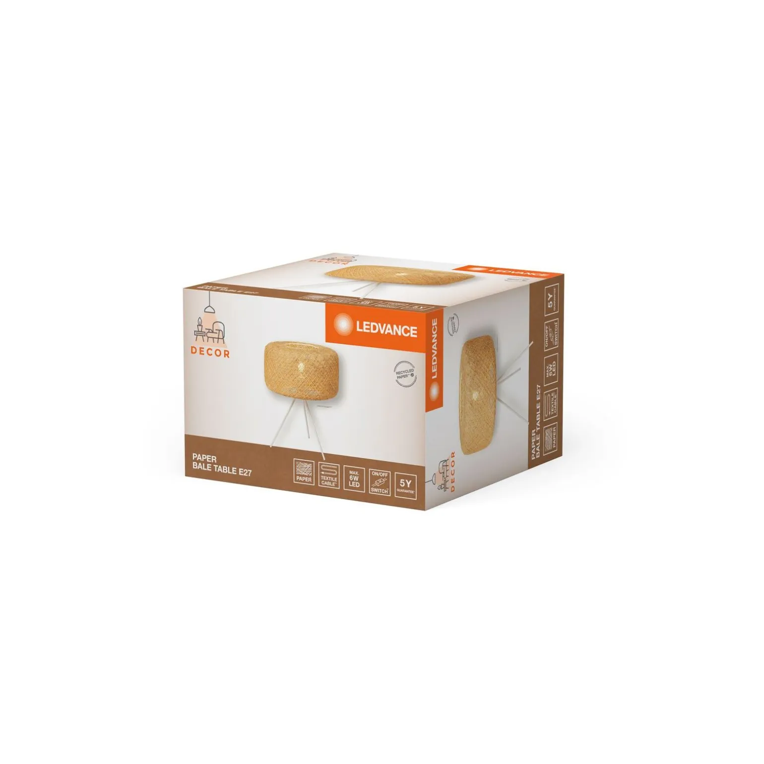 Ledvance Bordslampa Decor Bale Beige | Passande för 1x E27