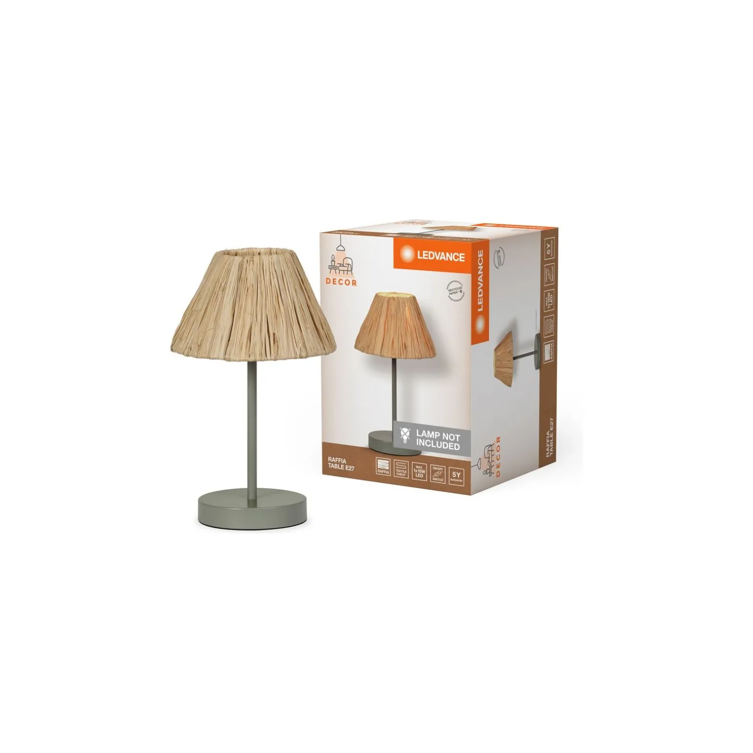 Ledvance Bordslampa Decor Rotting Brun | Passande för 1x E27