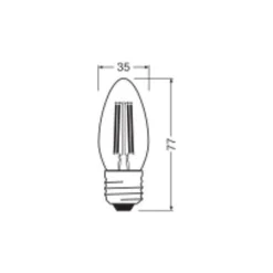 Ledvance Classic LED E27 Kronljus Filament Klar 3.4W 470lm - 827 Extra Varm Vit | Ersättare 40W