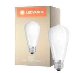 Ledvance Classic LED E27 Päron Filament Matt 6.5W 730lm - 827 Extra Varm Vit | Ersättare 55W