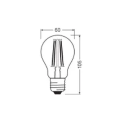 Ledvance Classic LED E27 Päron Filament Klar 5.9W 806lm - 827 Extra Varm Vit | Dimbar - Ersättare 60W