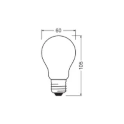 Ledvance Classic LED E27 Päron Matt 5.9W 806lm - 840 Kallvit| Dimbar - Ersättare 60W