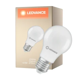 Ledvance Classic LED E27 Päron Matt 4.9W 470lm - 865 Dagsljus | Ersättare 40W