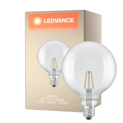 Ledvance Classic LED Globe LED E27 Globe Filament Klar 1.8W 250lm - 827 Extra Varm Vit | Ersättare 25W