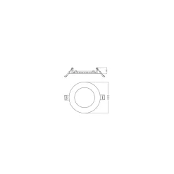 Ledvance Downlight Slim Alu Vit 8W 800lm 90D - 830 Varm Vit | Utskärning 100mm - IP44