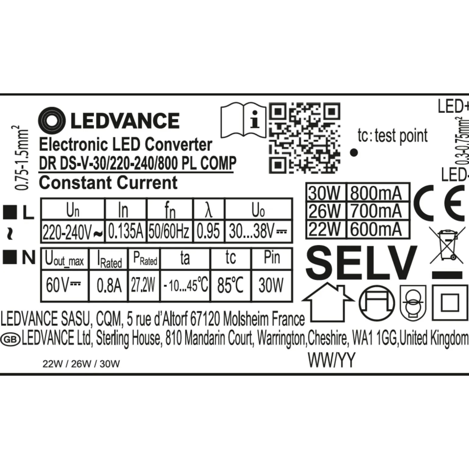 Ledvance Dr Ds-V-30/220-240/800 Pl Comp