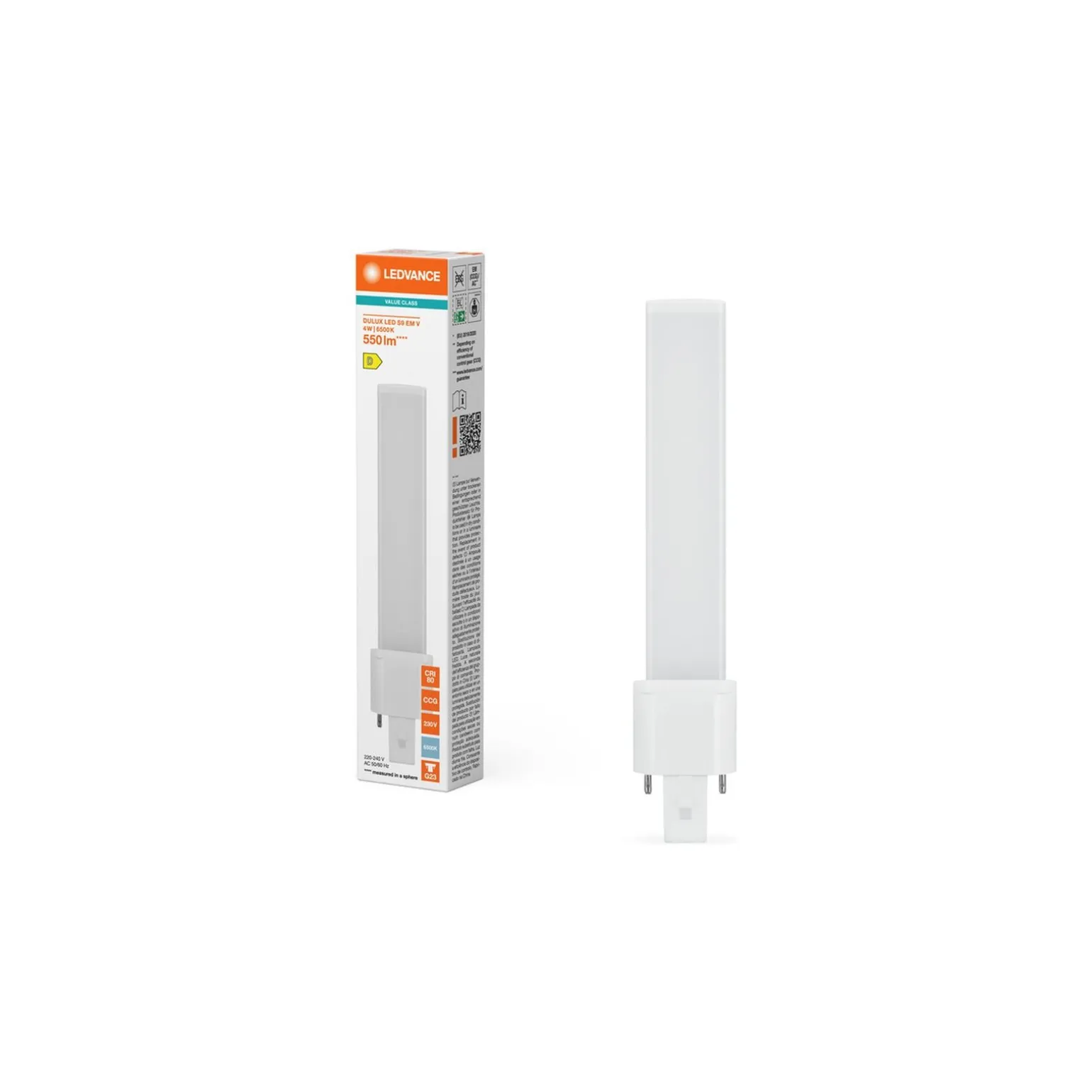 Ledvance DULUX LED S EM & AC Mains Value 4W 550lm - 865 Dagsljus | Ersättare 11W