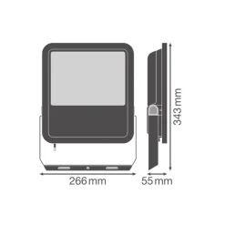 Ledvance Floodlight 150 Aluminium Vit 100W 15000lm 100D - 840 Kallvit | IP66 -Symmetrisk