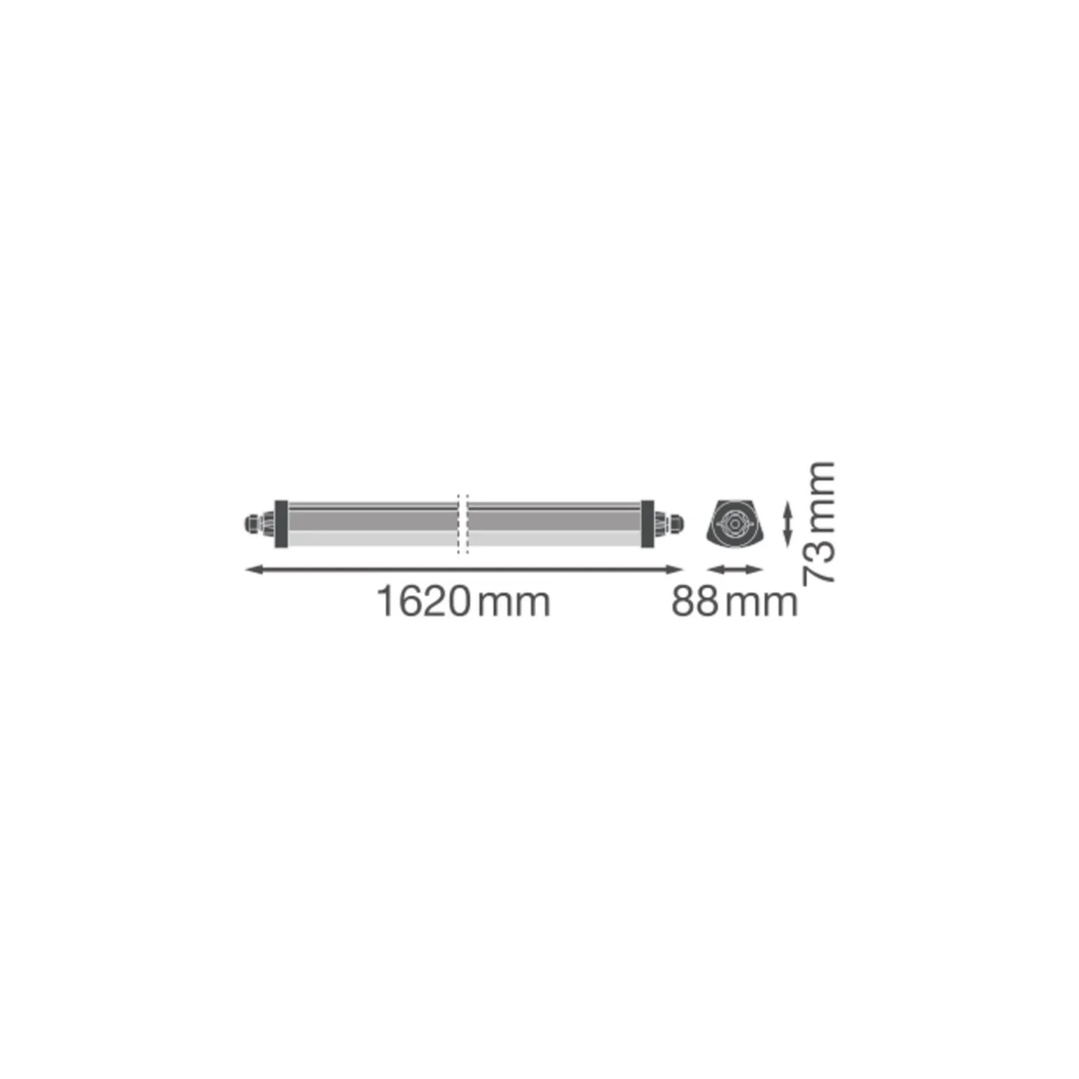 Ledvance LED Allmänbruksarmatur Vattentät Damp Proof Flex 42W 6900lm - 840 Kallvit | 150cm - 3 Timmar Nödbelysning - Ersättare 2x58W
