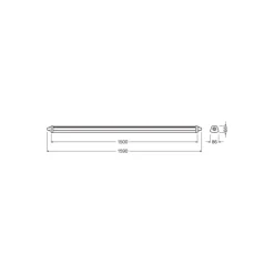 Ledvance LED Allmänbruksarmatur Vattentät Fukttät Kompakt 31W 3500lm - 830 Varm Vit | 150cm