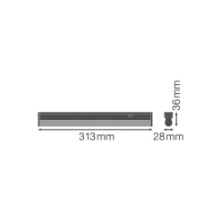 Ledvance LED Allmänbruksarmatur Linear Kompakt Växla 4W 400lm - 830 Varm Vit | 30cm