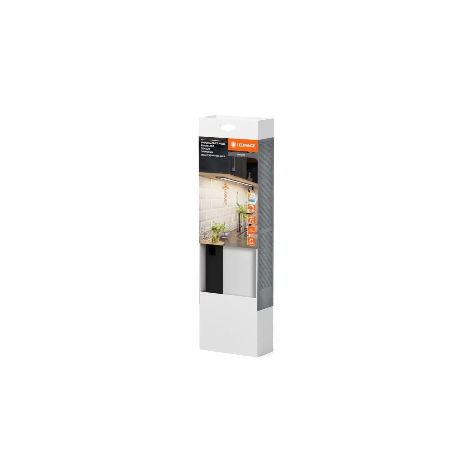 Ledvance LED Allmänbruksarmatur Undercabinet Panel Trimlös Svart 5W 220lm - 830 Varm Vit | 30cm - Fjärrkontroll
