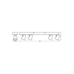 Ledvance LED Decor Spot Neptune Stål Svart 27W 1280lm - 830 Varm Vit