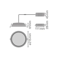 Ledvance LED Downlight Alu DN200 35W 3150lm 100D - 840 Kallvit | 215mm - IP44