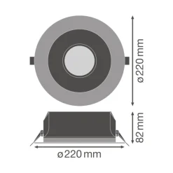 Ledvance LED Downlight Performance DN195 21W 2520lm 65D - 840 Kallvit | 220mm - IP54 - Dali Dimbar