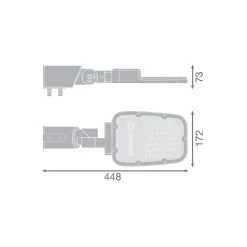 Ledvance LED gatubelysning Area Value Liten SPD Aluminium Grå 30W 3900lm 160x58D - 730 Varm Vit | IP66 - Symmetrisk