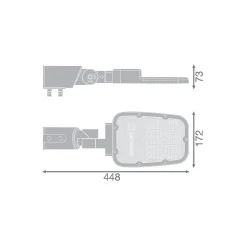 Ledvance LED gatubelysning Area Value Liten SPD Aluminium Grå 45W 6075lm 160x58D - 740 Kallvit | IP66 - Symmetrisk