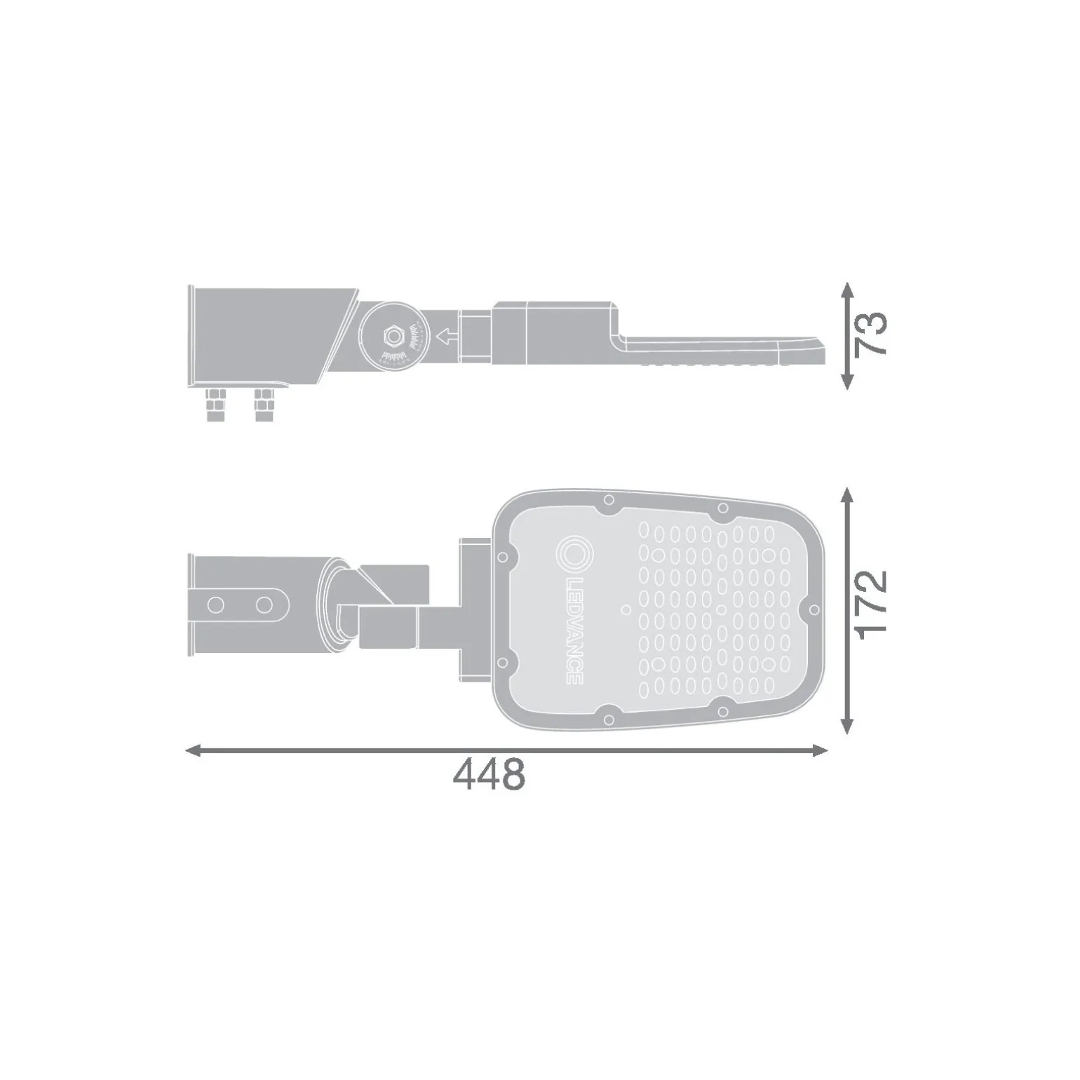 Ledvance LED gatubelysning Area Value Liten SPD Aluminium Grå 45W 6075lm 160x58D - 740 Kallvit | IP66 - Symmetrisk