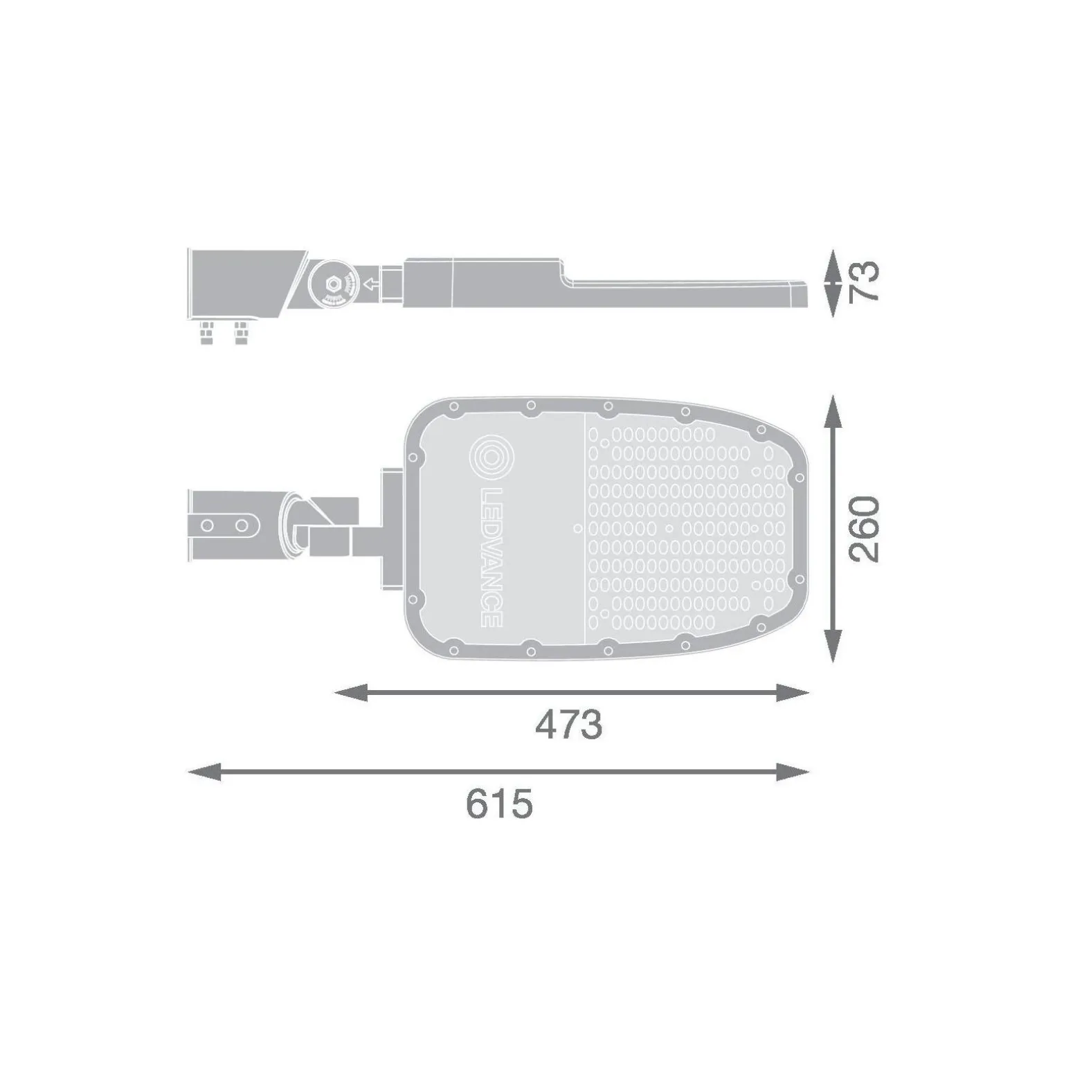 Ledvance LED Gatubelysning Area Large RV35ST Aluminium Grå 120W 16200lm 155X69D - 765 Dagsljus | IP66 - Asymmetrisk
