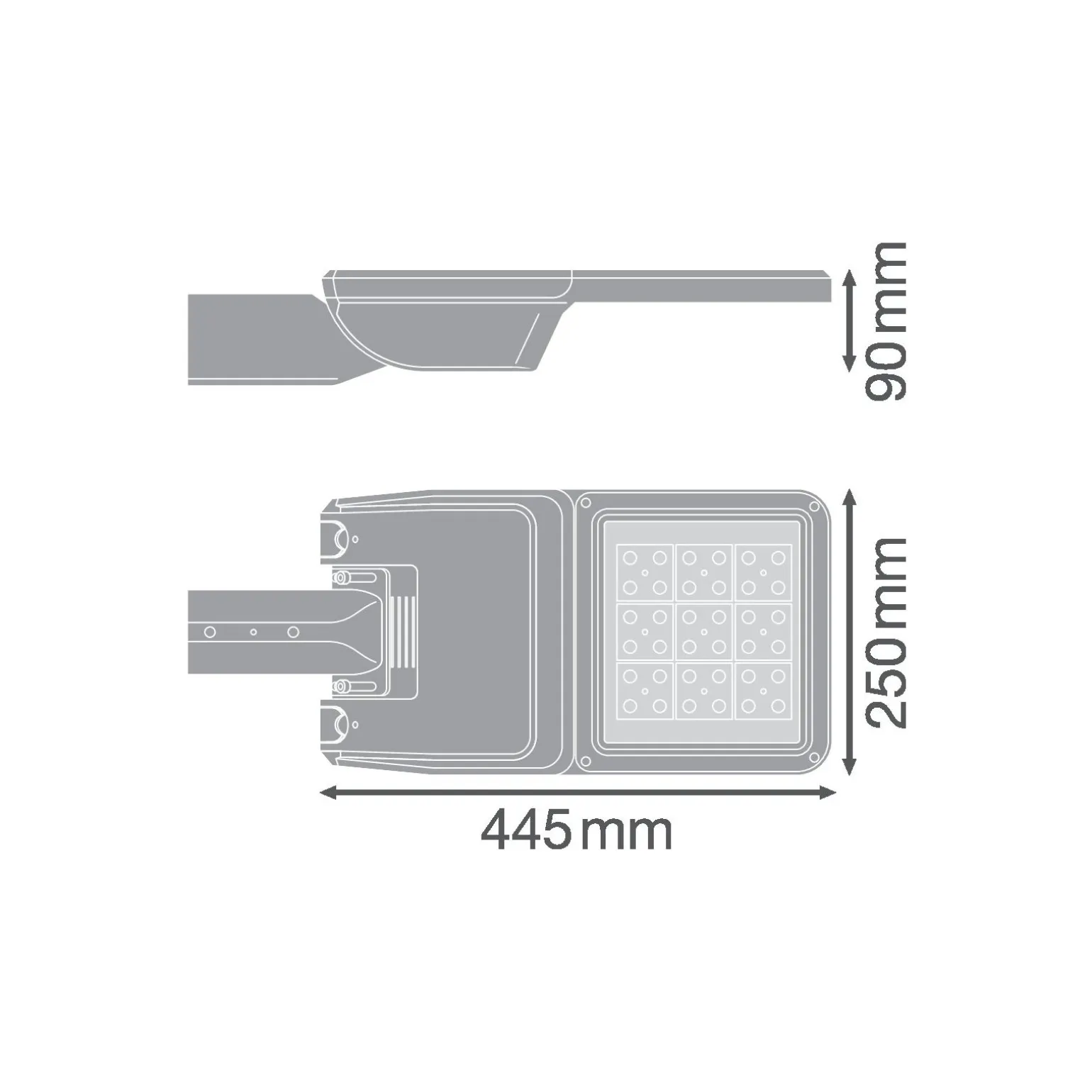 Ledvance LED gatubelysning Flex Liten RV25ST Grå 25W 3370lm 25x145D - 730 Varm Vit | IP66 – Asymmetrisk