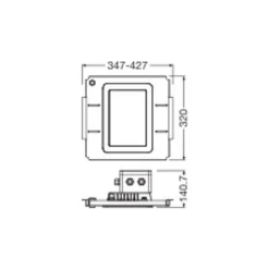 Ledvance LED Gatubelysning Urban Villa Retrofit 40W 4800lm 140D - 722 Extra Varm Vit | IP66 - Dali Dimbar - Symmetrisk