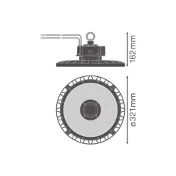 Ledvance LED Highbay Gen 5 Aluminium Svart 200W 35000lm 110D - 865 Dagsljus | IP66 - 1-10V Dimbar