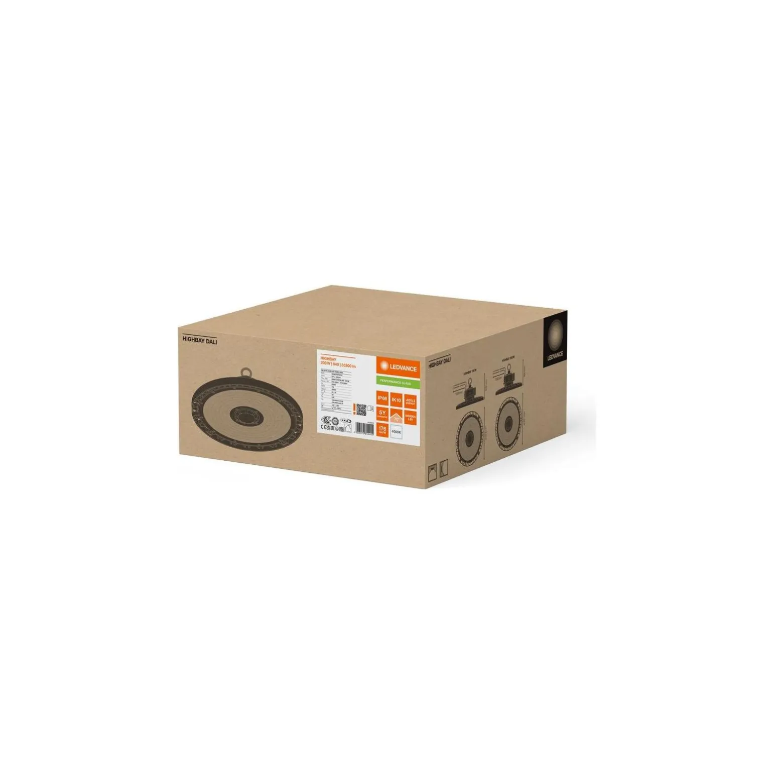 Ledvance LED Highbay Gen 5 Aluminium Svart 200W 35200lm 70D - 840 Kallvit | IP66 - Dali Dimbar