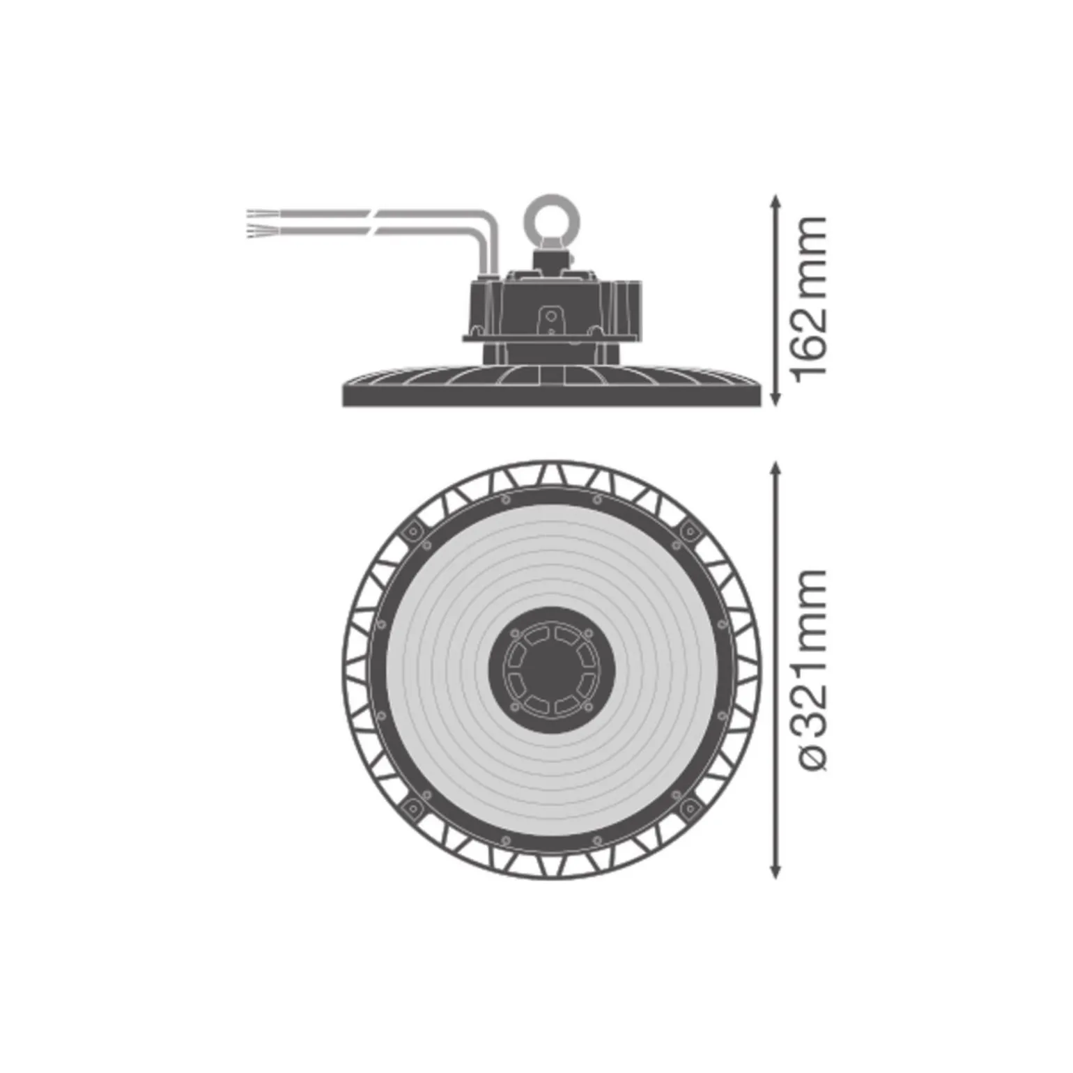Ledvance LED Highbay Gen 5 Aluminium Svart 200W 35200lm 70D - 840 Kallvit | IP66 - Dali Dimbar