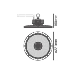 Ledvance LED Highbay Gen 5 Aluminium Svart 150W 26250lm 70D - 865 Dagsljus | IP66 - 1-10V Dimbar