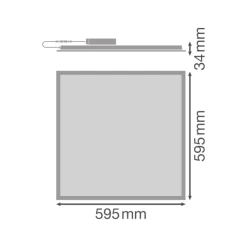 Ledvance LED Panel Kompakt Aluminium Vit 33W 3630lm - 830 Varm Vit | 60x60cm