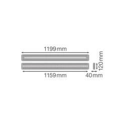 Ledvance LED Panel Linjär Pendellampa IndiviLED 42W 4650lm - 830 Varm Vit | 120x12cm - UGR <25 - Dali Dimbar