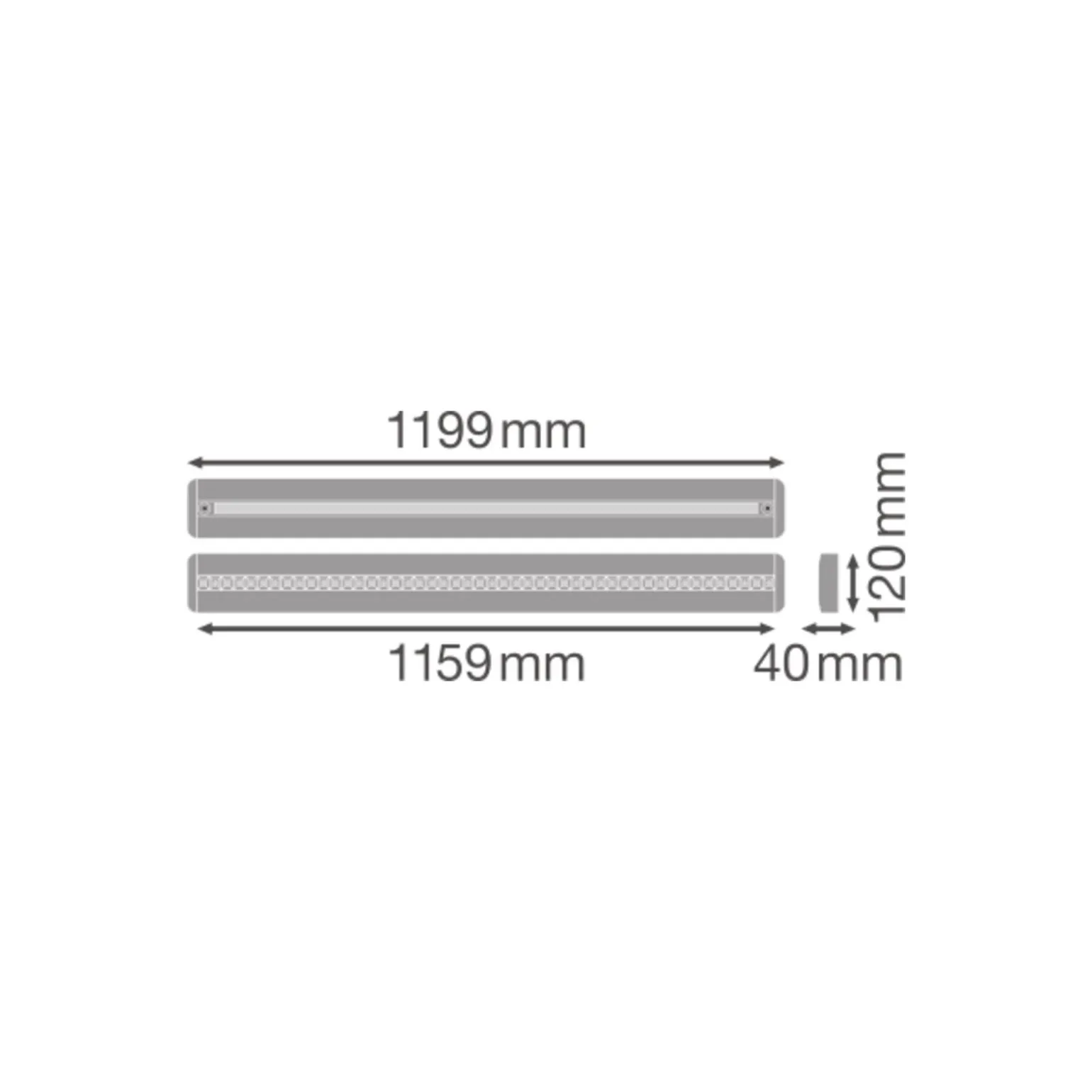 Ledvance LED Panel Linjär Pendellampa IndiviLED 42W 4650lm - 830 Varm Vit | 120x12cm - UGR <25 - Dali Dimbar