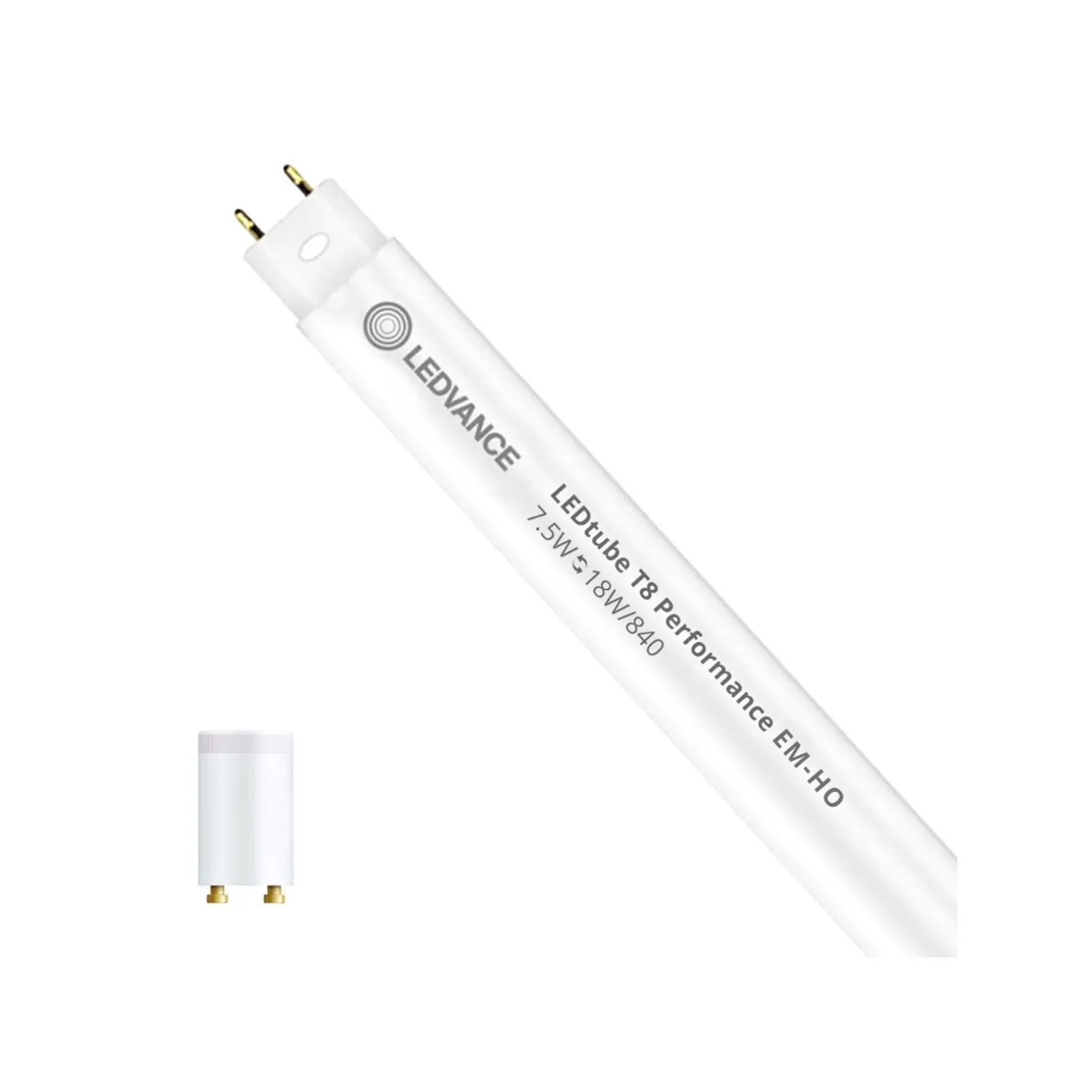 Ledvance LED Rör T8 Performance (EM/Mains) High Output 7.5W 1100lm - 840 Kallvit | 60cm - Dimbar - Ersättare 18W