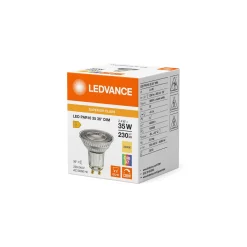 Ledvance LED Spot GU10 PAR16 2.4W 230lm 36D - 930 Varm Vit | Bästa Färgåtergivning - Dimbar - Ersättare 35W