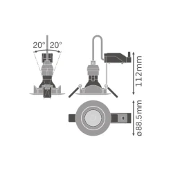Ledvance LED Spot Kit Lutningsbar GU10 PAR16 8.3W 520lm 36D - 930 Varm Vit | Bästa färgåtergivning - Dimbar - Ersättare 65W